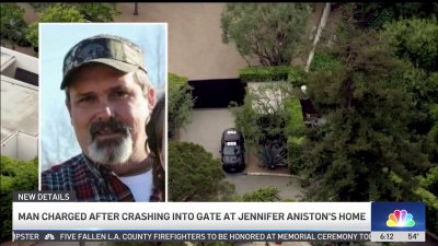 Man arrested on suspicion of vandalism in crash at Jennifer Aniston's home