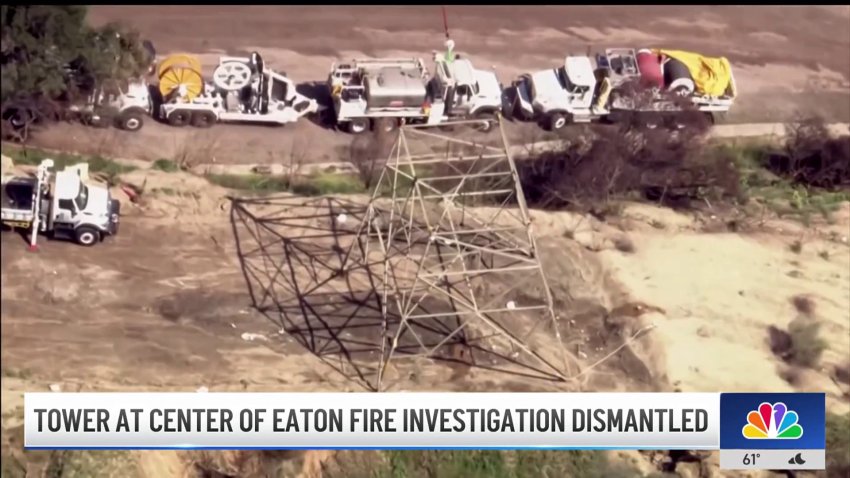 SoCal Edison tower suspected of igniting Eaton Fire dismantled for investigation