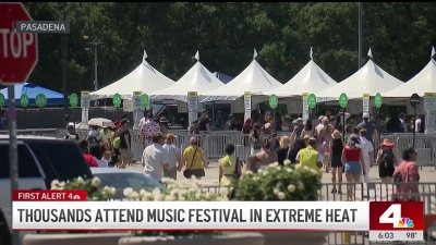 Thousands brave the heat for music festival at the Rose Bowl