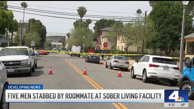 5 men stabbed at Riverside sober living facility