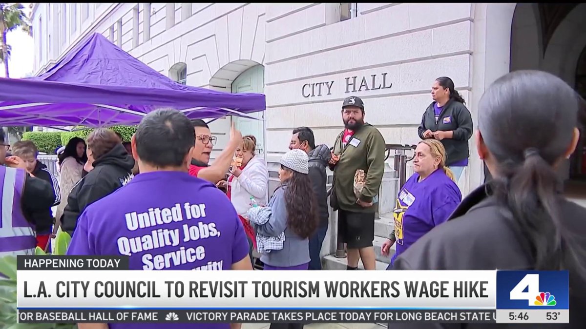 LA city council to revisit tourism workers wage hike – NBC Los Angeles
