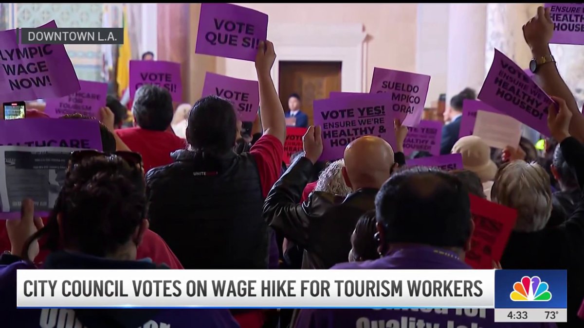 LA City Council votes on wage hike for tourism workers – NBC Los Angeles