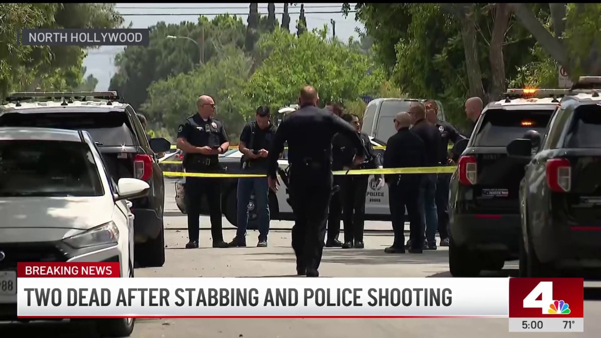 Two dead after stabbing and police shooting in North Hollywood – NBC ...