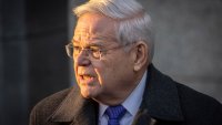 FILE – Former Sen. Bob Menendez, D-N.J., speaks to reporters outside federal court in New York, Wednesday, Jan. 29, 2025.