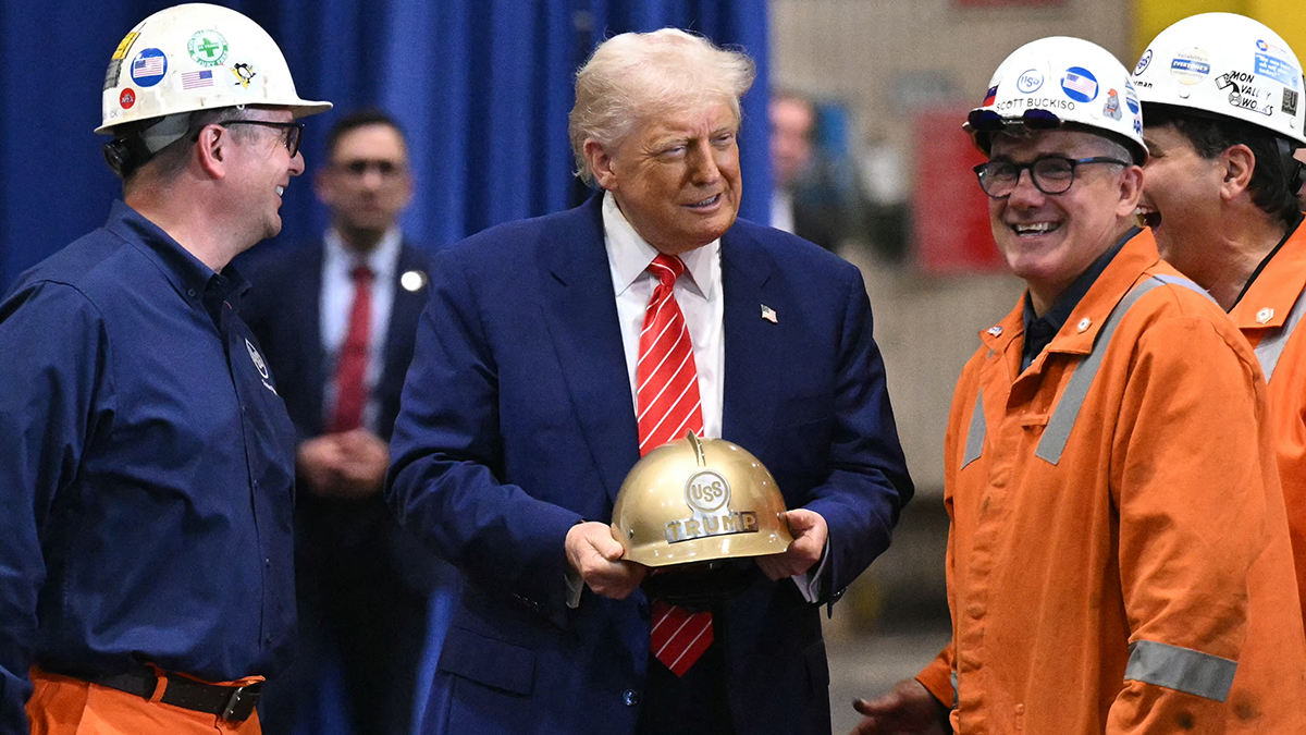 Trump tells U.S. steelworkers he's going to double tariffs on foreign steel from 25% to 50% 1