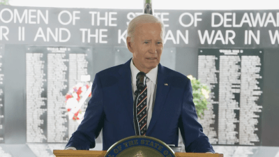 Biden condemns political division during first public appearance since cancer diagnosis