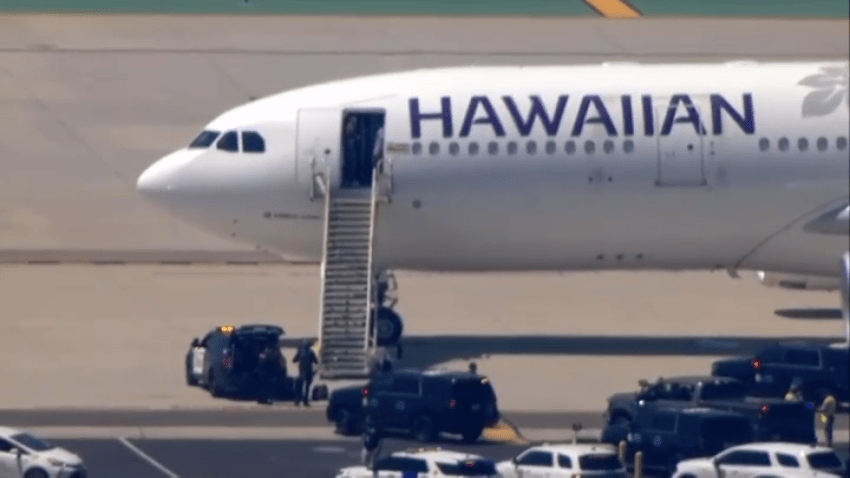 Police could be seen on the tarmac for the San Diego International Airport on May 20, 2025.