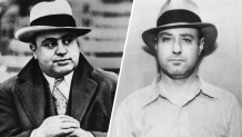 Split image of Al Capone and George "Machine Gun" Kelly