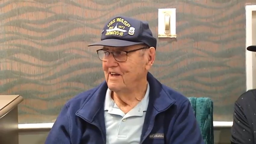 U.S. Navy veteran John Lehne is celebrated in a Memorial Day event in Playa Vista on Monday, May 26, 2025.