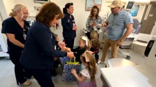 Neonatal nurses from the Women's Hospital -- Saddleback Medical Center reunited with the quadruplets they once cared for.
