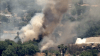 Brush fire burning in Sepulveda Basin area near Encino