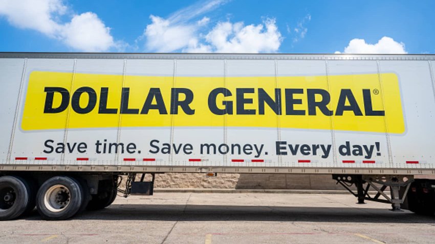 The Dollar General discount store logo is displayed on a truck in Austin, Texas, Aug. 30, 2024.