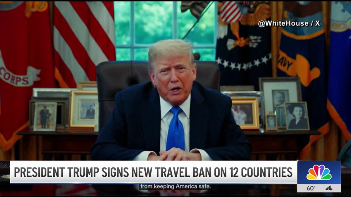 President Trump signs new travel ban on 12 countries – NBC Los Angeles