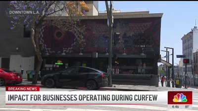 Businesses impacted by downtown LA curfew in effect