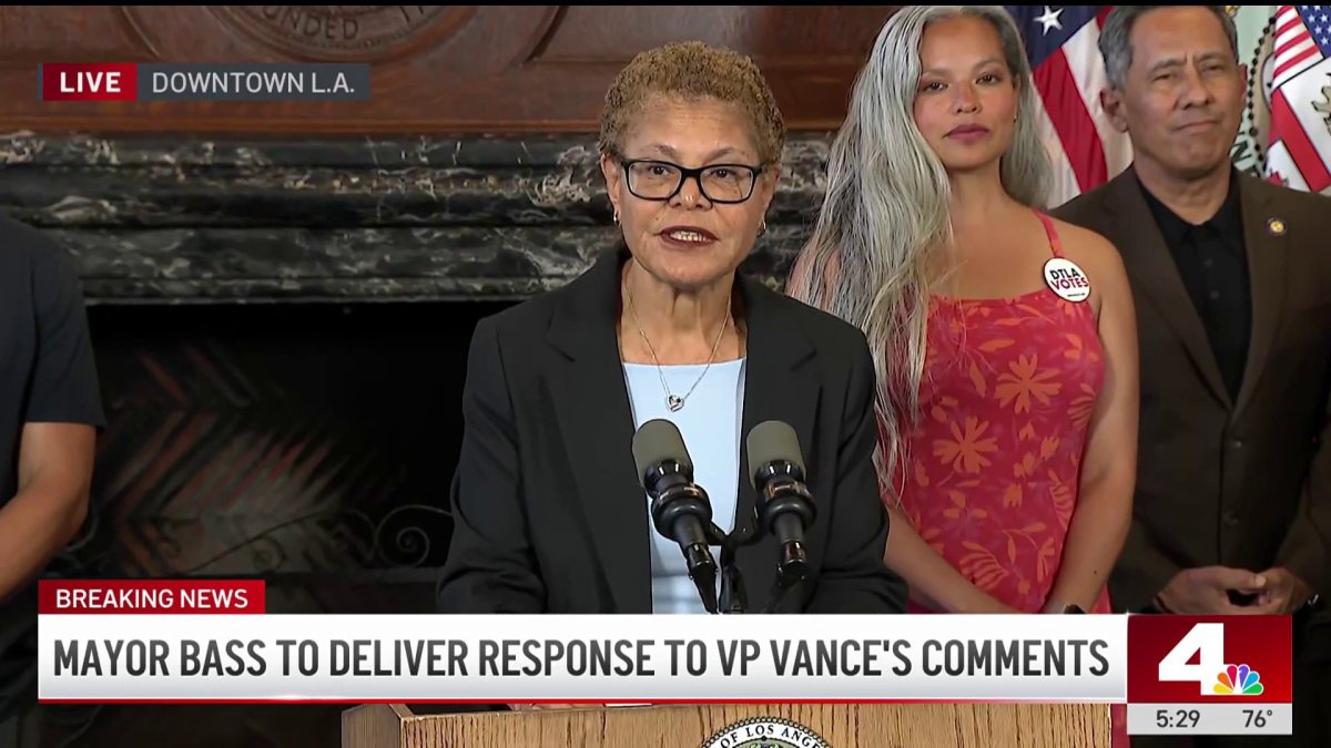 LA Mayor Bass Condemns VP Vance’s Claims Amid ICE Protests