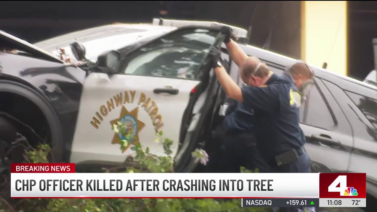 CHP officer dead after crashing into tree in Culver City – NBC Los Angeles