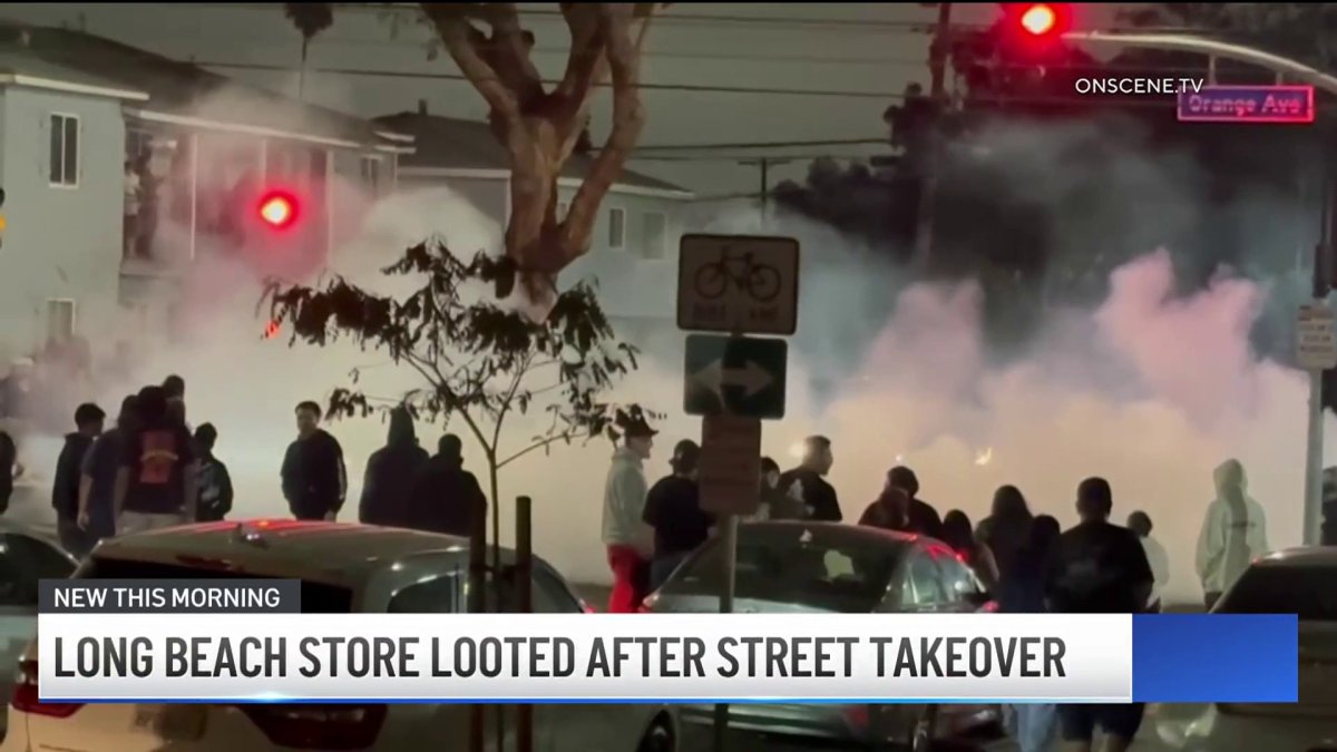 Crowd takes over Long Beach intersection in street takeover – NBC Los ...