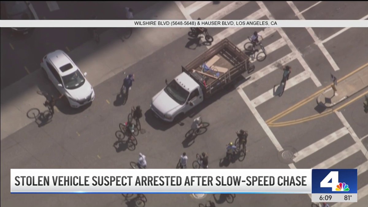 Stolen vehicle suspect arrested after slow-speed chase in LA County ...