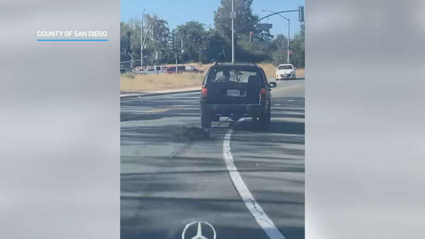 A screenshot of a video shared by the County of San Diego showing the suspect vehicle.