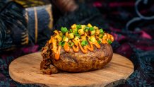 Halloween Time at the Disneyland Resort in Anaheim, Calif. begins Aug. 22, 2025 to Oct. 31, 2025. Bulgogi Potato at Troubadour Tavern: Bulgogi-marinated beef, gochujang mayo, spicy cucumber and green onion  (David Nguyen/Disneyland Resort)