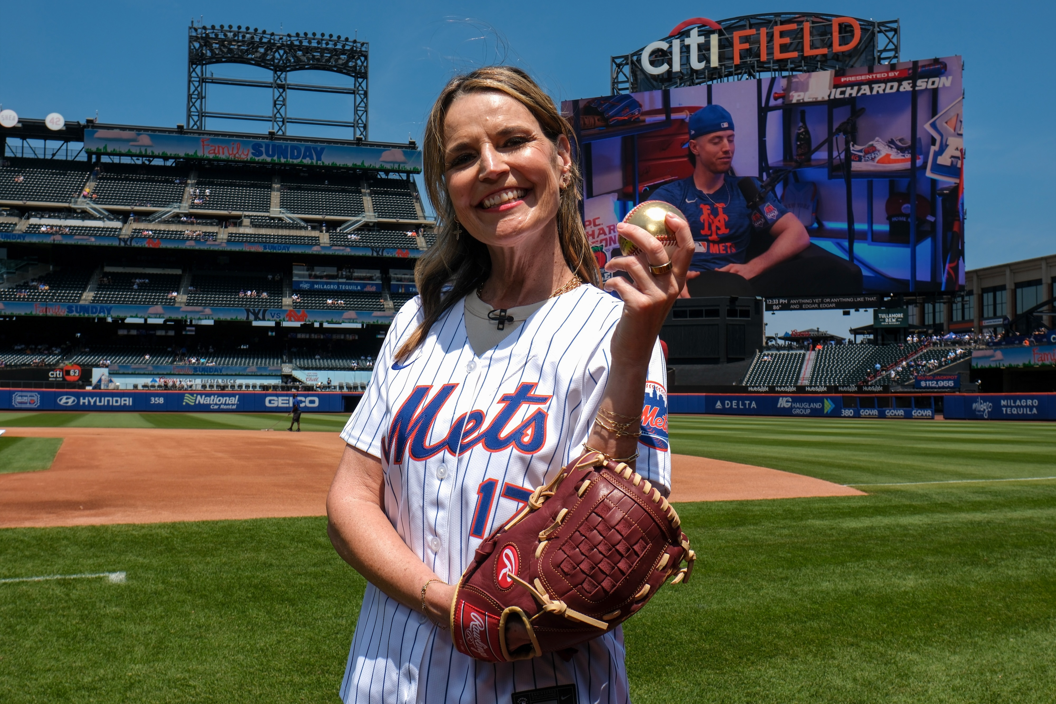 Savannah Guthrie Throws Ceremonial First Pitch at Mets Game