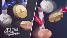 Split image of the medals for the 2026 Olympics and Paralympics