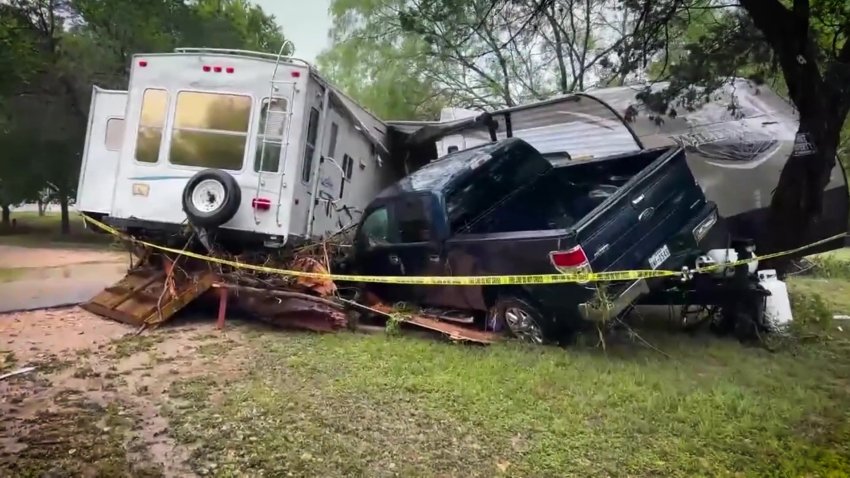 Damage from flooding in Central Texas on Friday, July 4, 2025.