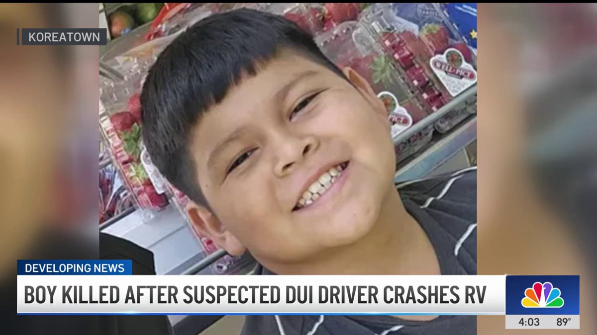 Suspected DUI driver crashes RV into 9-year-old boy in Koreatown – NBC ...