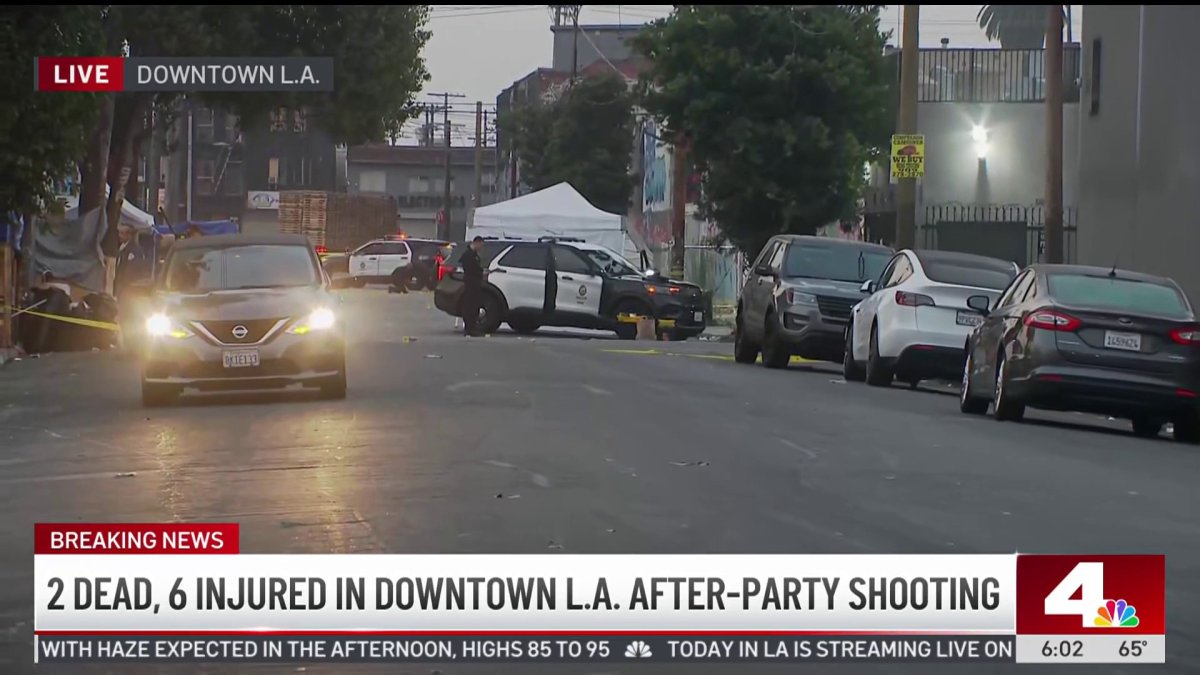 2 dead, 6 injured in downtown LA after party shooting – NBC Los Angeles