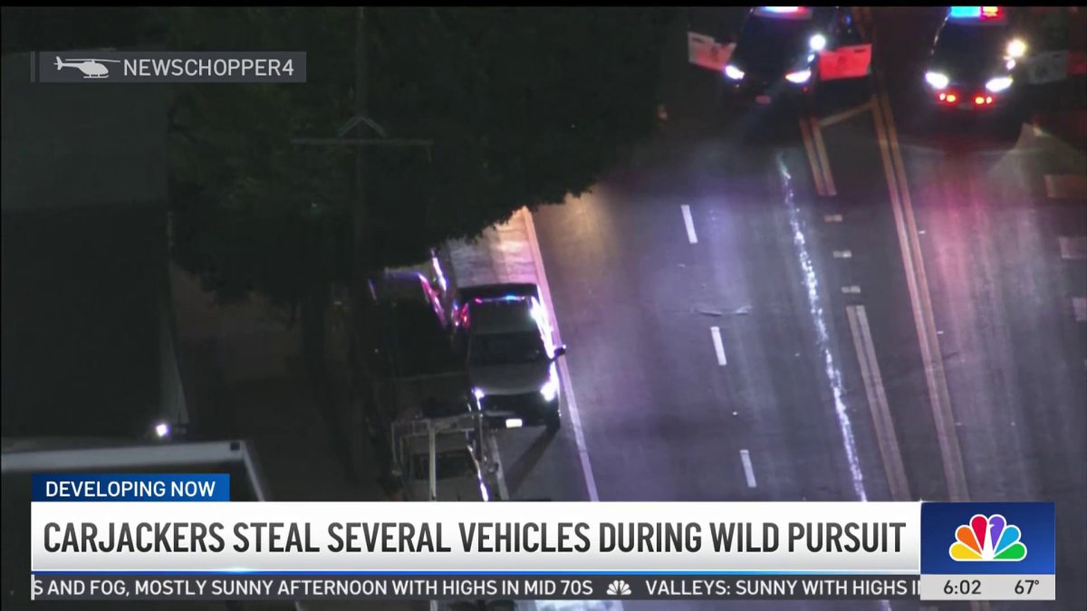 Carjackers steal several vehicles during wild pursuit – NBC Los Angeles