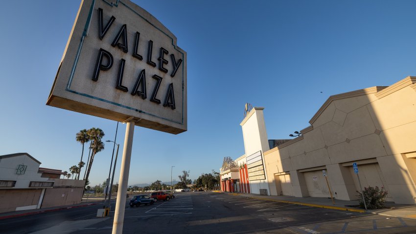 NORTH HOLLYWOOD, CA – AUGUST 19: Neglected buildings at Valley Plaza in North Hollywood, CA have become a nuisance. Los Angeles City Councilmember Adrin Nazarian wants to see the 17-acre site turned into multi-family housing and retail. Photographed on Tuesday, Aug. 19, 2025. (Myung J. Chun / Los Angeles Times via Getty Images)