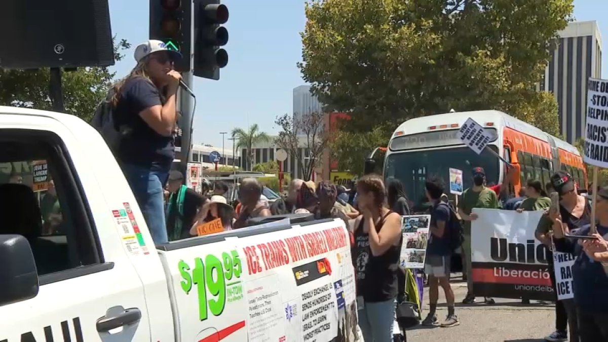 Protesters rally in downtown LA against ICE raids at Home Depots – NBC ...