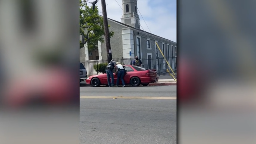 SDUSD said a parents was arrested about a half-block from Linda Vista Elementary while picking up their student. Video captured the arrest.