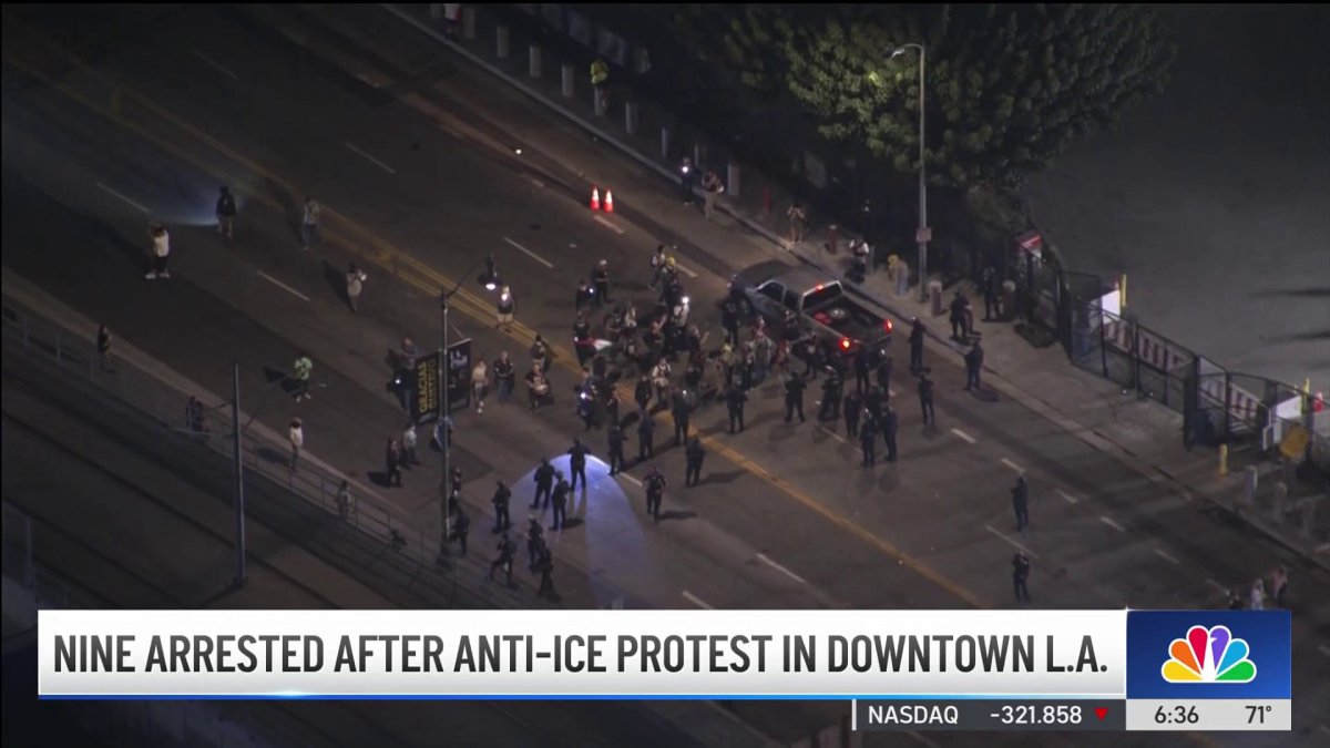 9 arrested in anti-ICE protest in downtown LA – NBC Los Angeles