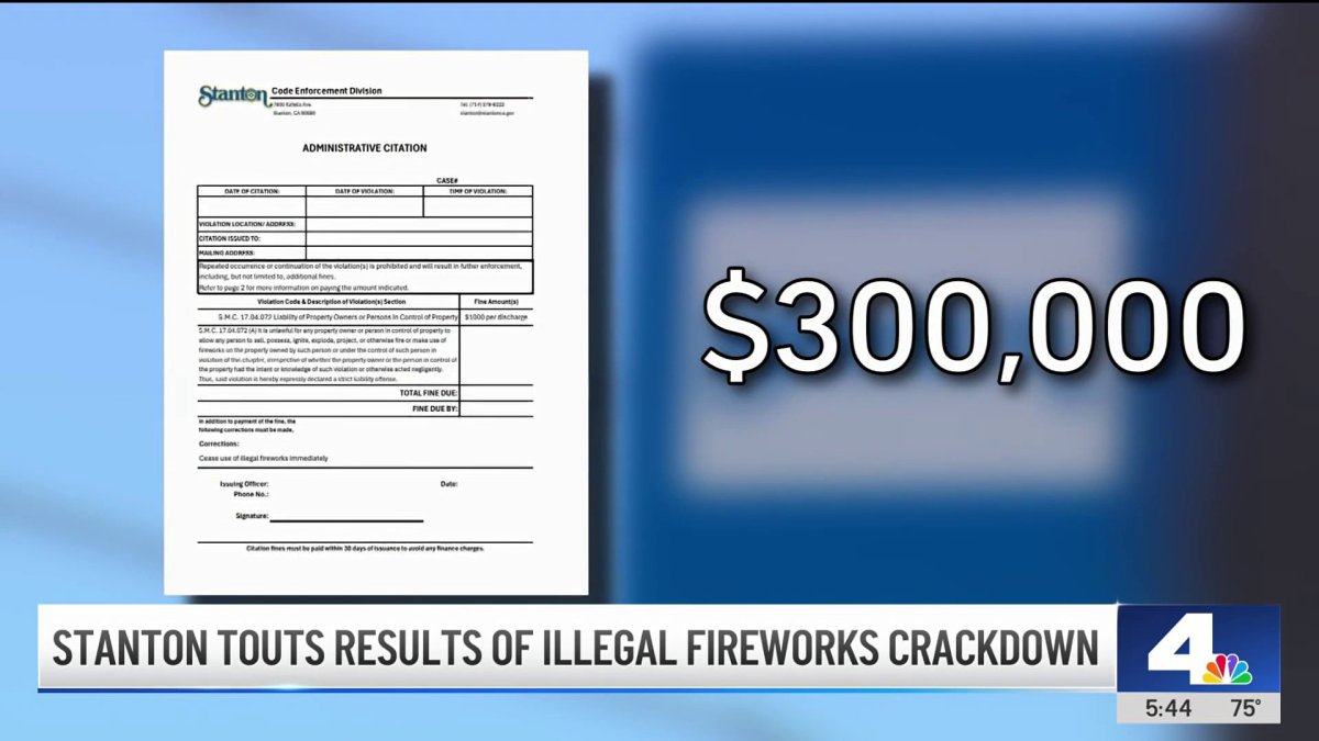 Orange County Resident Cited For 300k For Illegal Fireworks Nbc Los