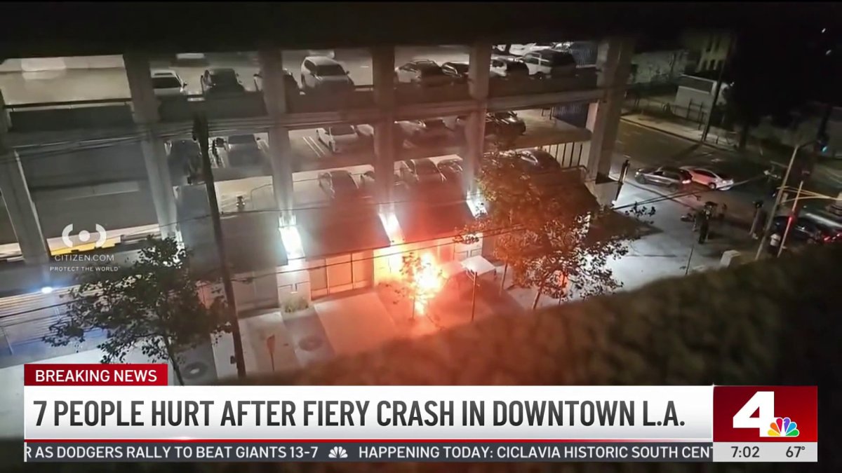 7 people hurt in fiery crash in downtown LA – NBC Los Angeles