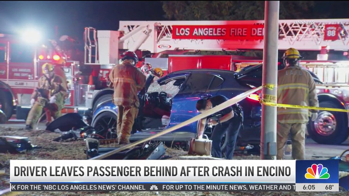Driver leaves passenger behind after crash in Encino – NBC Los Angeles