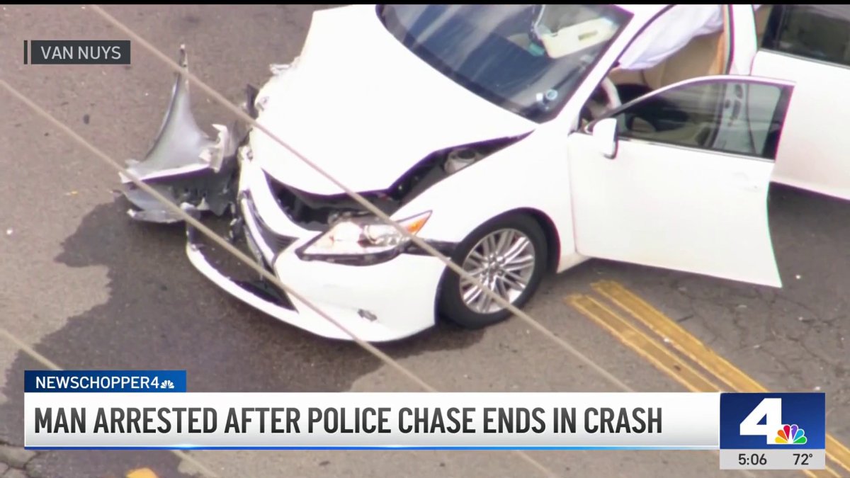 Man arrested after police chase ends in crash – NBC Los Angeles
