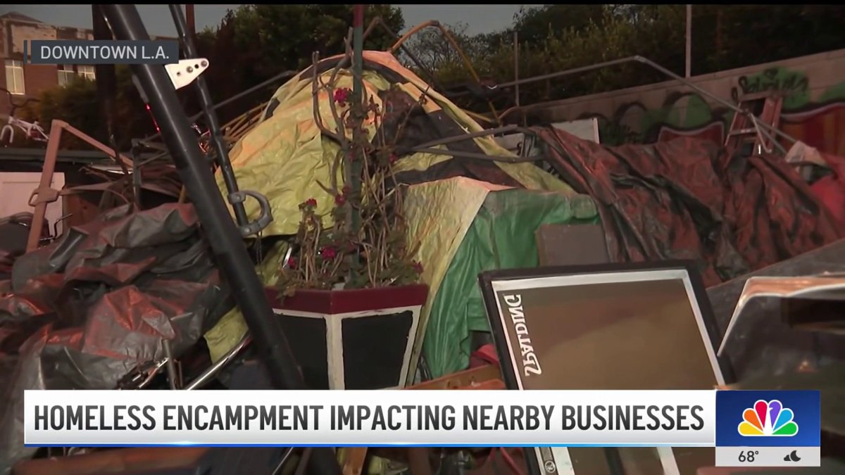 Trash and homeless encampment impacting business in downtown LA – NBC ...