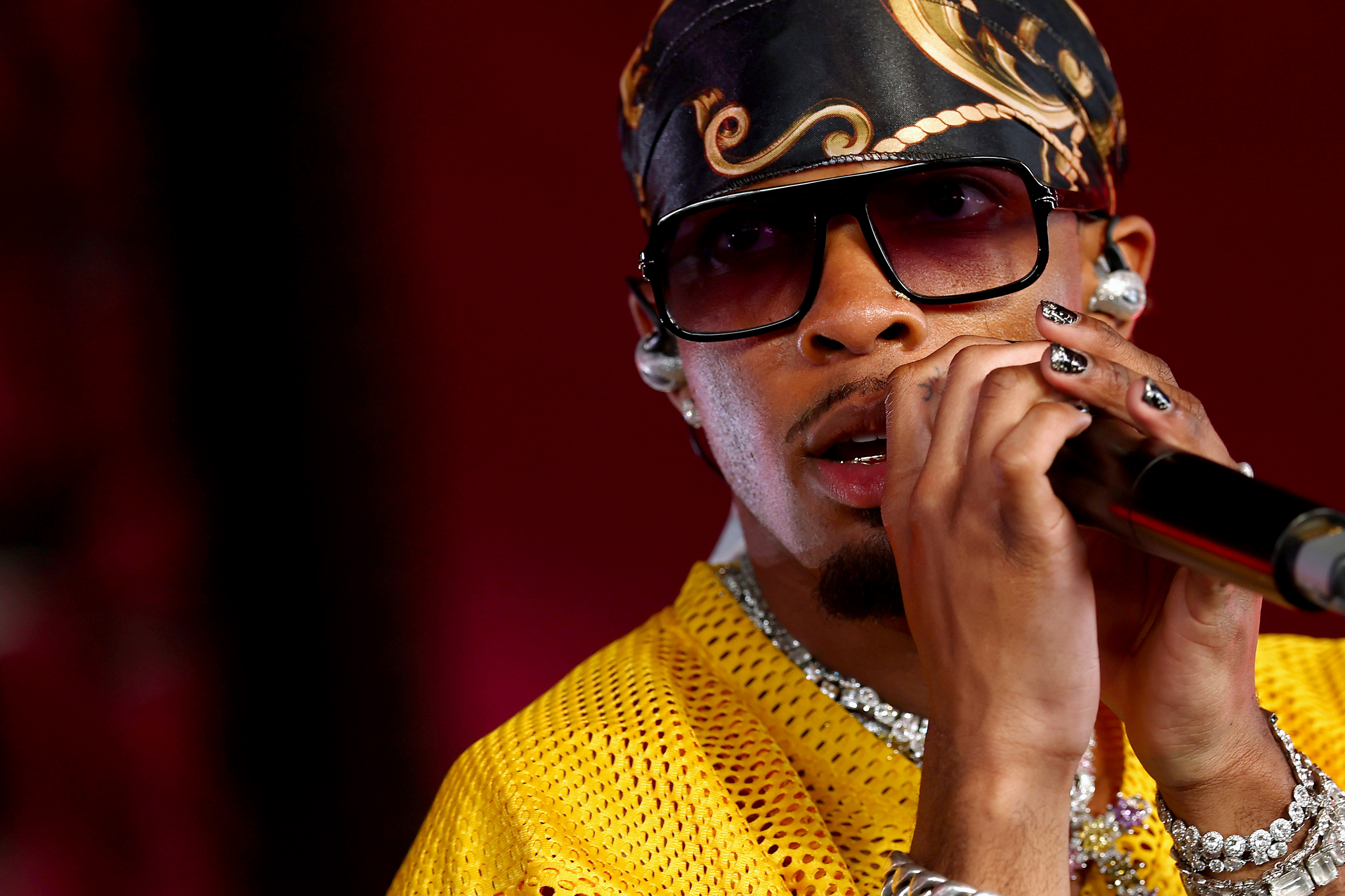 D4vd performs at Gobi Tent during the 2025 Coachella Valley Music and Arts Festival on April 20, 2025 in Indio.