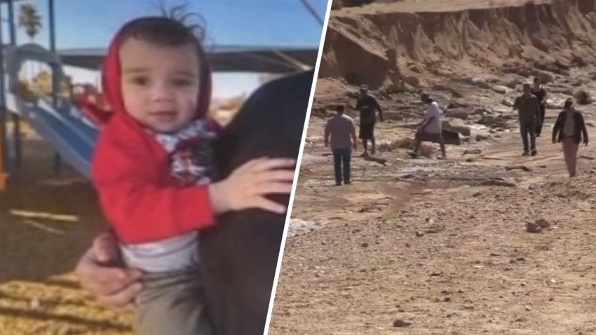Xavier Aguilera, 2, disappeared in floodwaters Septe. 18, 2025 in Barstow.