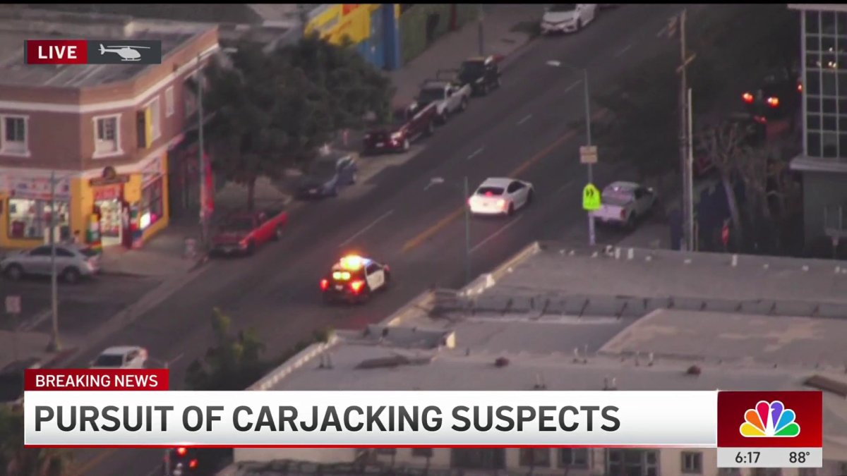 LAPD chase carjacking suspects speeding through LA County – NBC Los Angeles