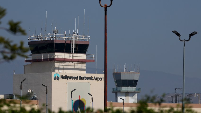 File.  A view of control towers at Hollywood Burbank Airport on September 25, 2023 in Burbank.