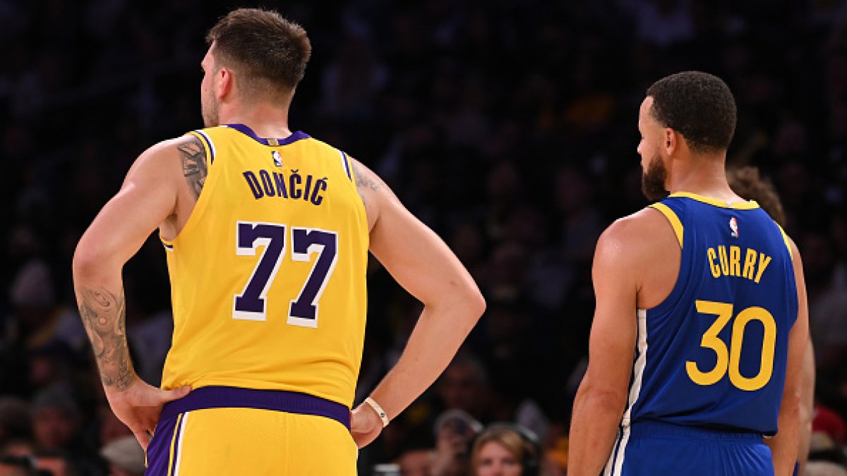 Luka Dončić scores 43, but Warriors top Lakers 119-109 in a LeBron-less season opener in NBA's return to NBC