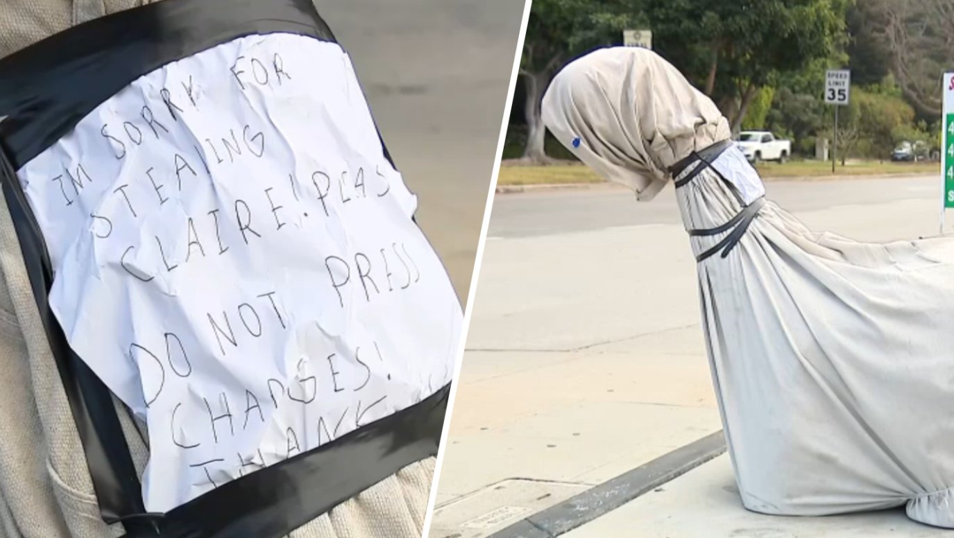 Stolen Brentwood gas station dinosaur returned with apology note – NBC ...