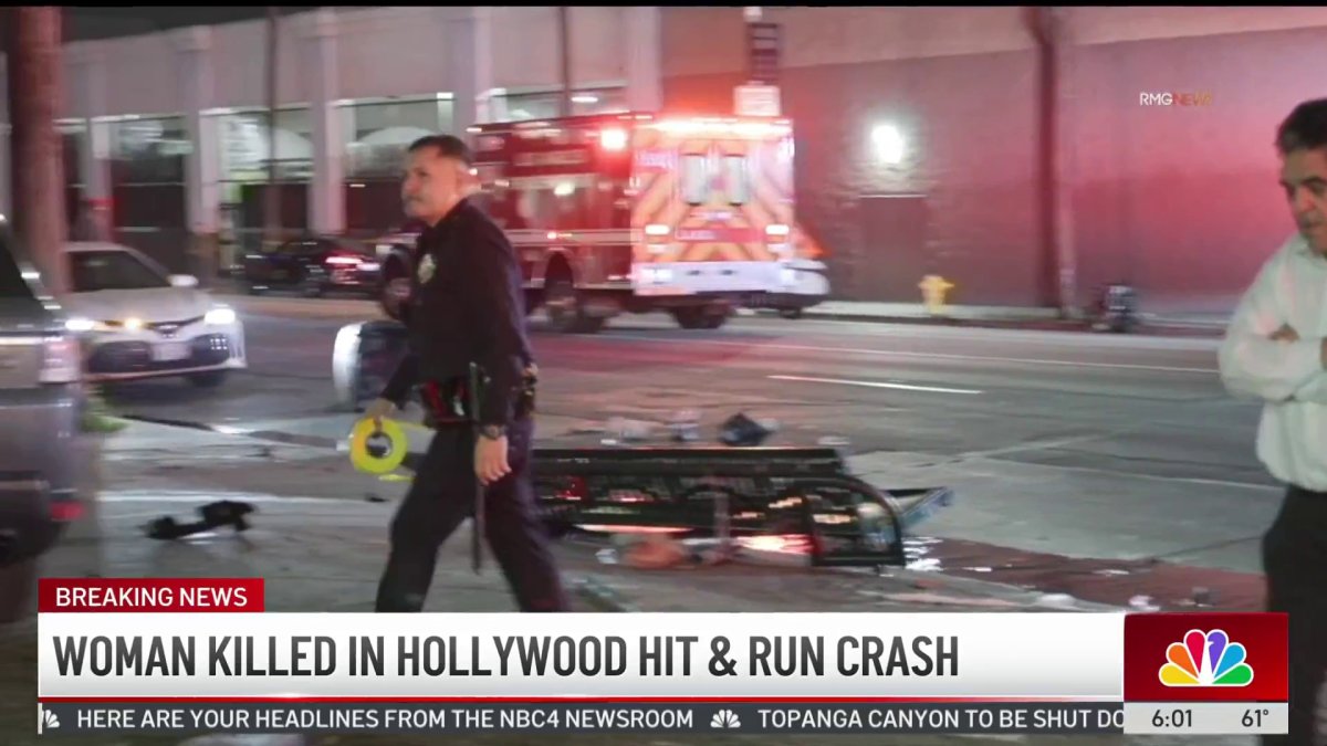 Woman killed in Hollywood hit and run crash – NBC Los Angeles