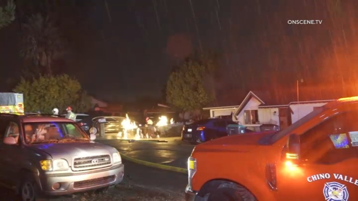 A Chino Hills neighborhood was evacuated Sunday following a house fire that injured at least nine people, authorities said.