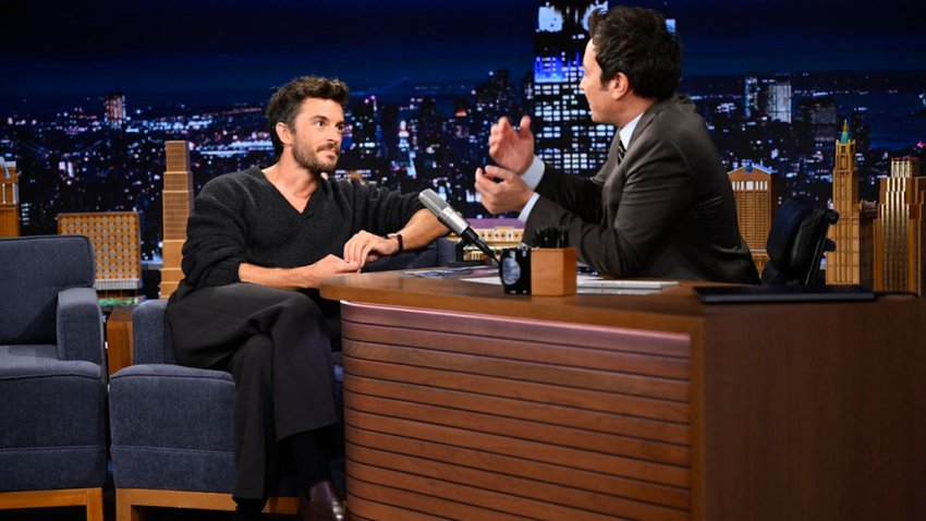 THE TONIGHT SHOW STARRING JIMMY FALLON &#8212; Episode 2207 &#8212; Pictured: (l-r) “People’s Sexiest Man Alive” Jonathan Bailey during an interview with host Jimmy Fallon on Monday, November 3, 2025 &#8212; (Photo by: Todd Owyoung/NBC)