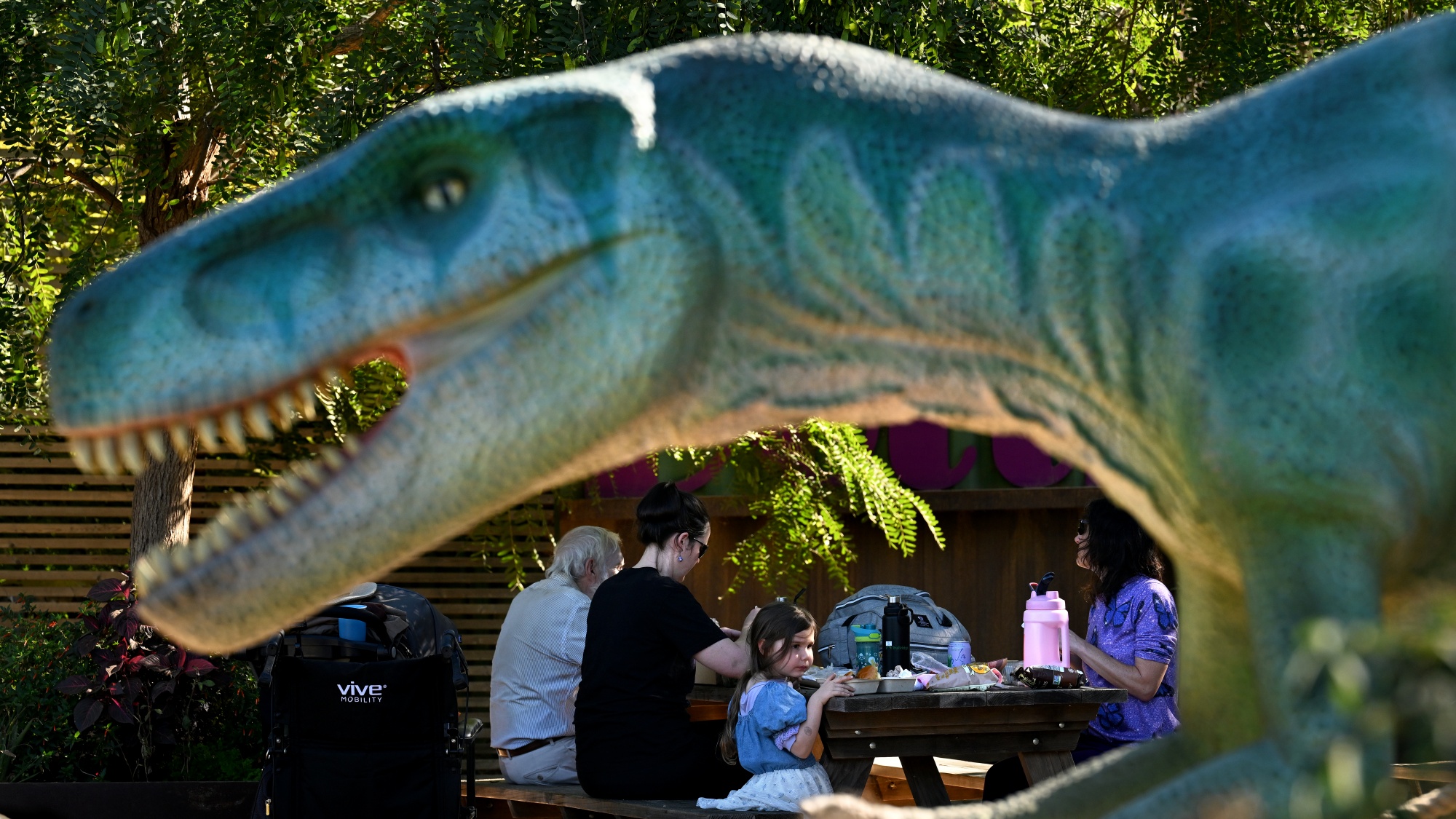 A prehistoric pack of 13 dinos — they're animatronic — are ruling