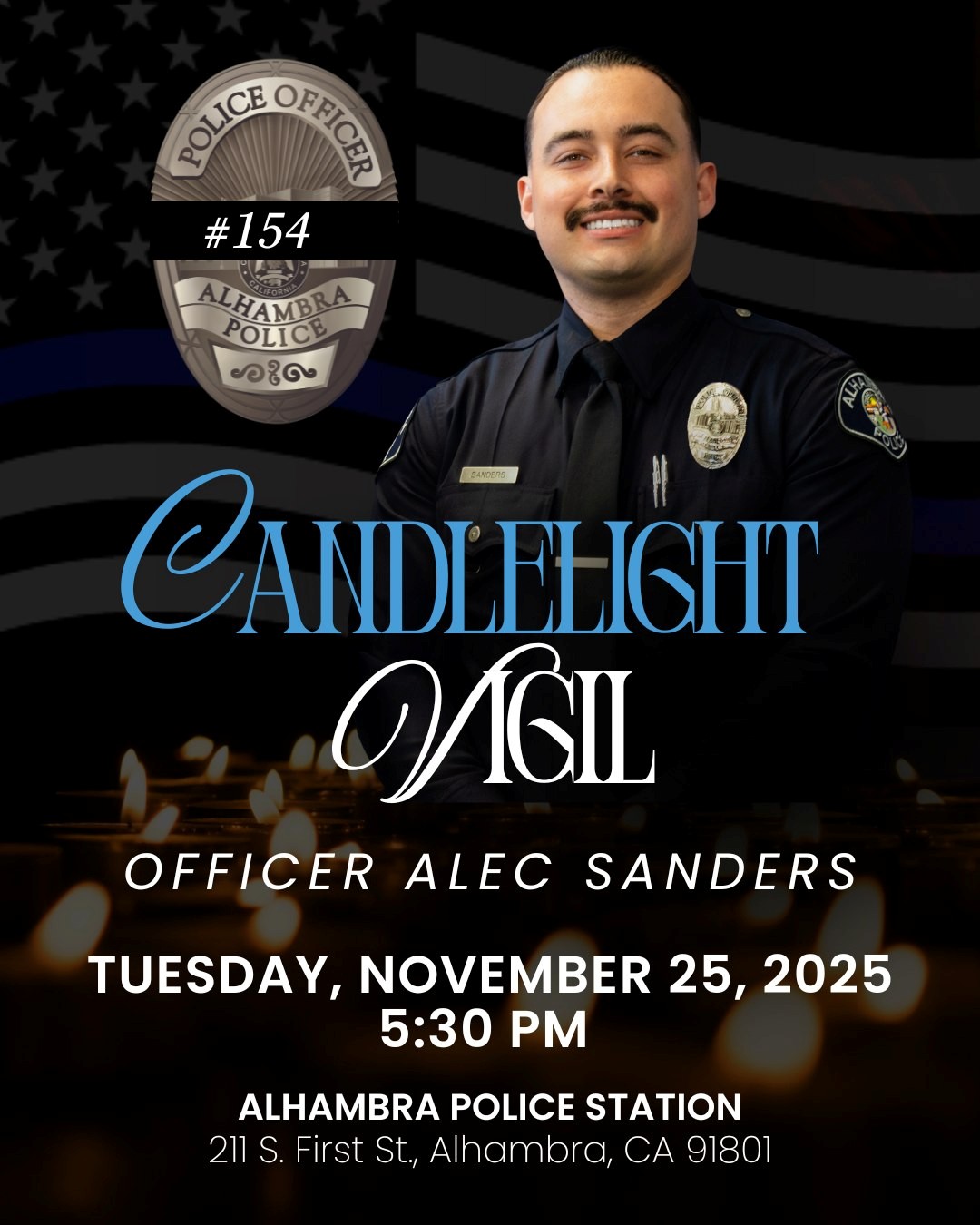 Candlelight vigil to be held for Alhambra police officer – NBC Los Angeles